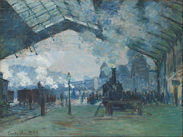 Arrivée du train de Normandie, gare Saint-Lazare, Claude Monet, 1877, Art Institute of Chicago